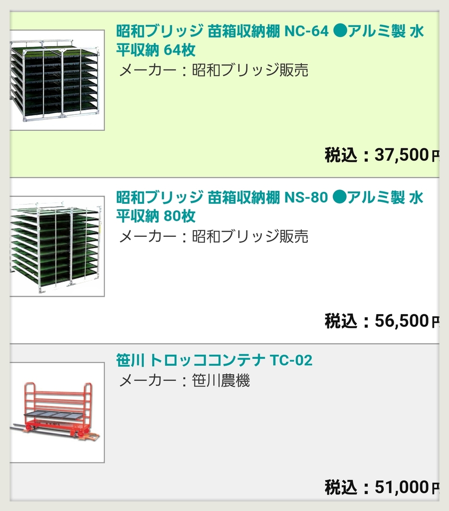 低価格の 昭和ブリッジ 苗箱収納棚 NC-70KH